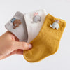 3 Paar Babysocken - mit Tieren und Früchten - Elefant