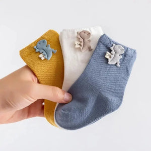 3 أزواج جوارب أطفال - مع حيوانات وفواكه - OMOMA