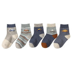 5 أزواج جوارب أطفال برسوم متحركة لجميع الفصول - OMOMA