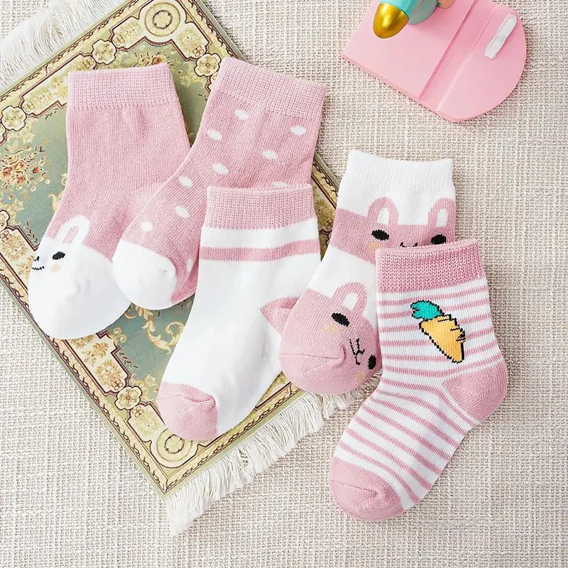 5 أزواج جوارب أطفال لطيفة - قصيرة - OMOMA