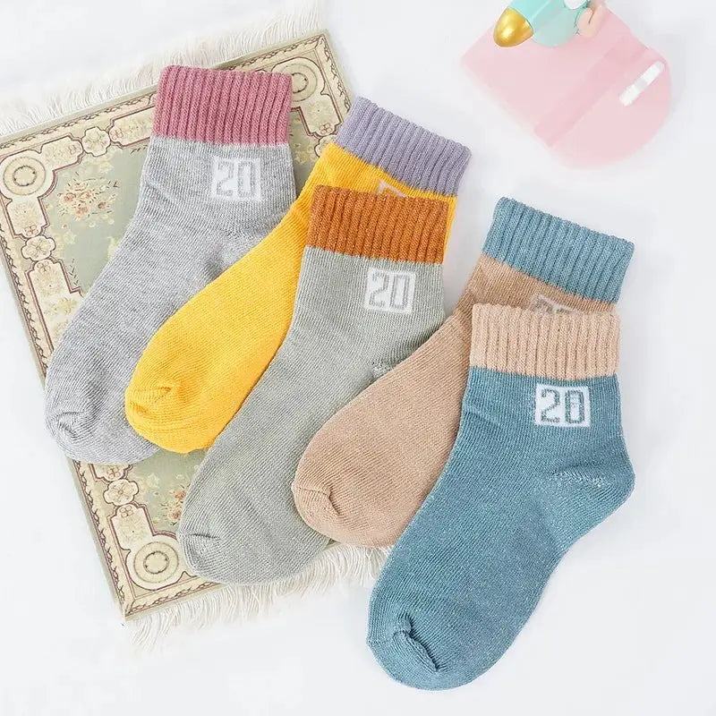 5 أزواج جوارب أطفال لطيفة - قصيرة - OMOMA
