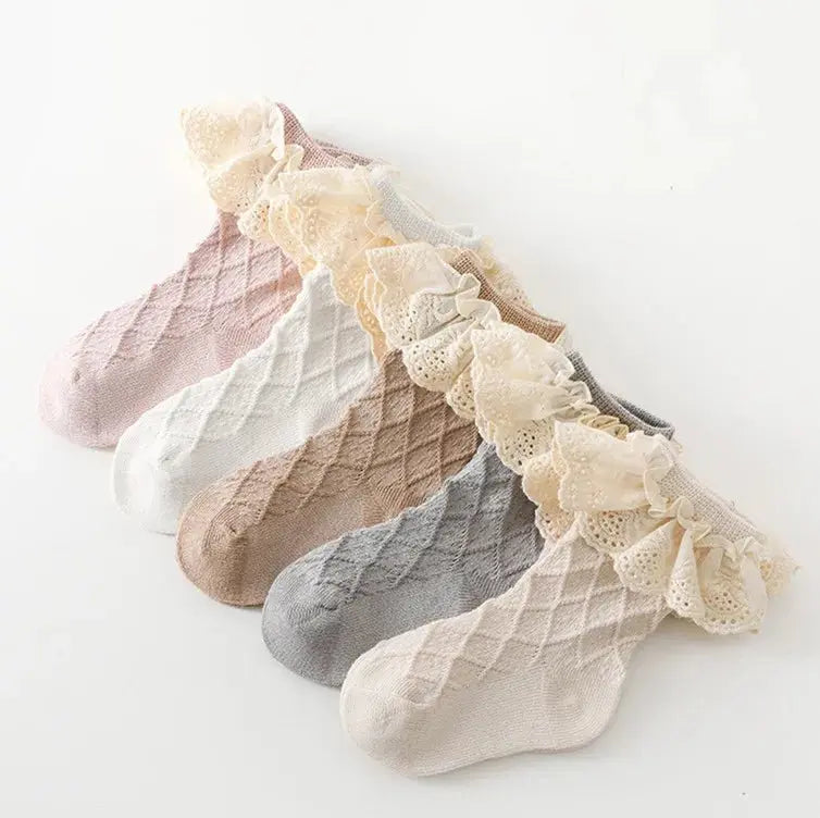 5 أزواج - جوارب بنات أطفال للربيع والخريف - OMOMA
