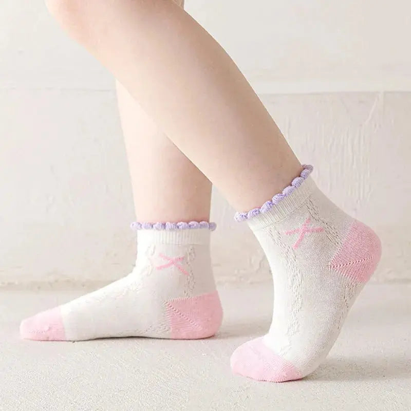 5 أزواج/مجموعة جوارب قطنية للأطفال للبنات - OMOMA
