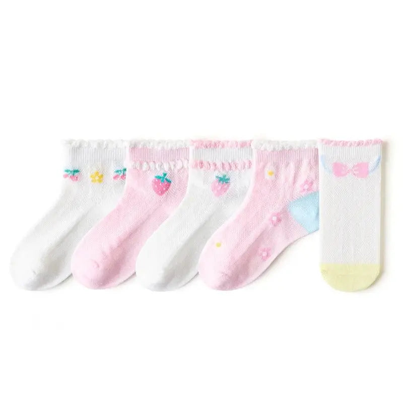5 أزواج/مجموعة جوارب قطنية للأطفال للبنات - OMOMA