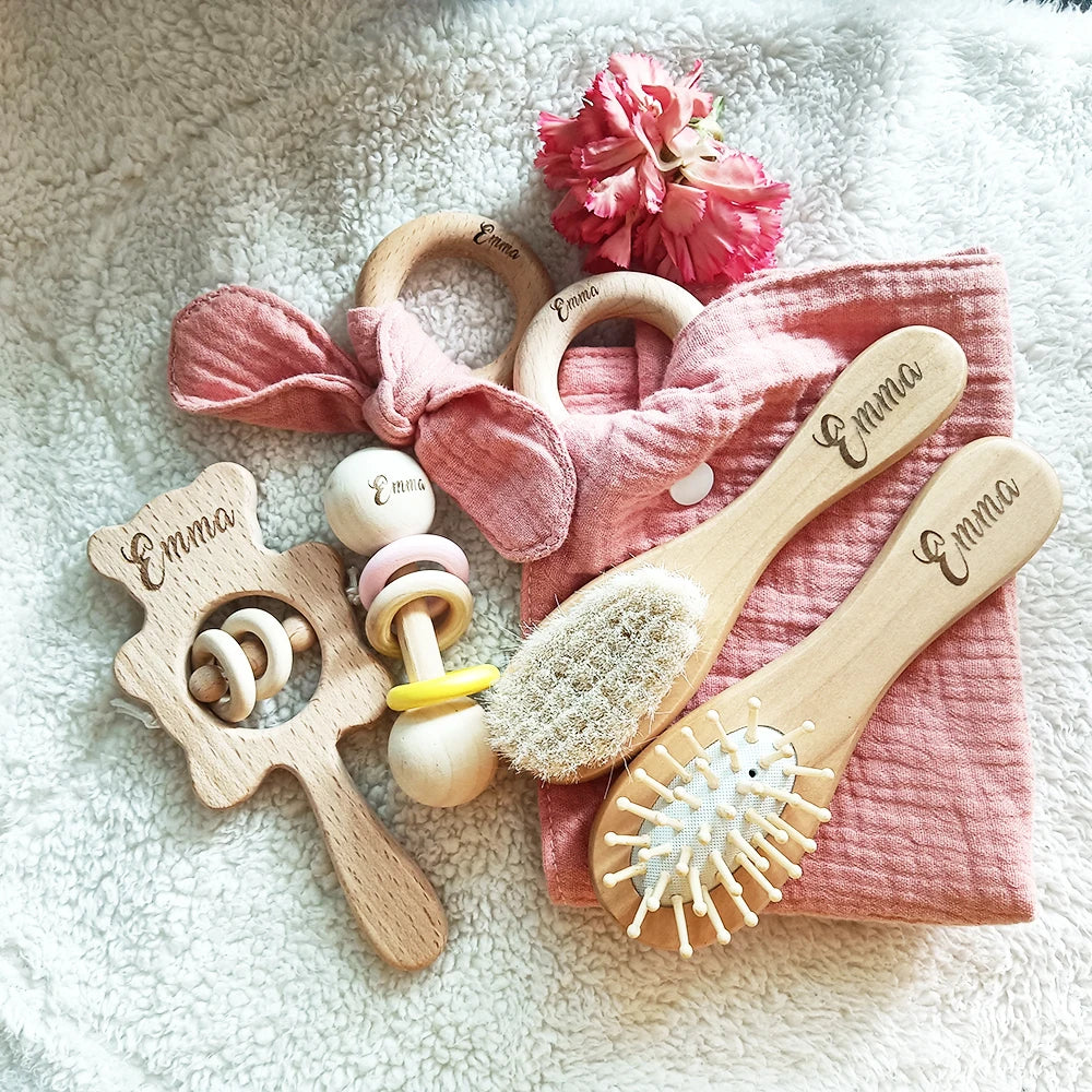 Personalized Name Newborn Bath Toy Gift Set