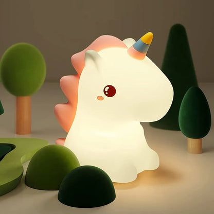 Unicorn Silicone LED Night Light for Children (Usb recharging - Touch sensor)