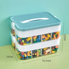 Building Blocks (LEGO) Toys Storage Box - Organizer - B-Green-2 Layers