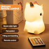 Unicorn Silicone LED Night Light for Children (Usb recharging - Touch sensor) - USB-7 Colors Remote