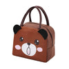 Tote Lunch Box Bag Cartoon 3D Three-Dimensional Insulation Student Lunch Bag Thickened Aluminum Foil Insulation - Brown Bear