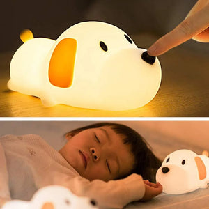 Puppy Silicone LED Night Light for Children (Usb recharging - Touch sensor)