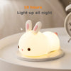 ضوء ليلي ال اي دي سيليكون على شكل ارنب للأطفال (يشحن عبر يو اس بي - مستشعر باللمس) - Rabbit light