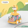 Press Gear Car Children's Toy Car Pull Back Boy Children Inertial Car Puzzle Animals Car - tiger car
