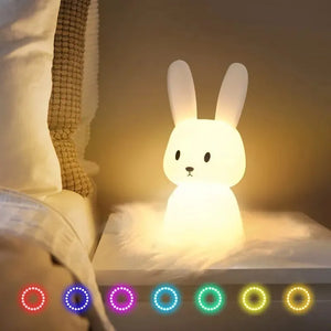 Rabbit Silicone LED Night Light for Children (Usb recharging - Touch sensor)