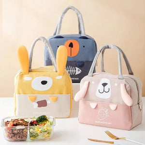 1pc Cute Insulation Lunch Box Portable Fridge Thermal Bag 3D Cartoon Pattern Bento Bag For Teenagers Workers At School Canteen