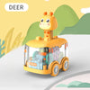 Press Gear Car Children's Toy Car Pull Back Boy Children Inertial Car Puzzle Animals Car - deer car