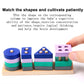Mini Montessori Toy Wooden Building Blocks Educational Toys Macarone Color Color Shape Match Puzzle Toys For Boys Girls