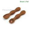 Baby silicone Spoon and Fork Set (1Pair) - Brown 1 Pair