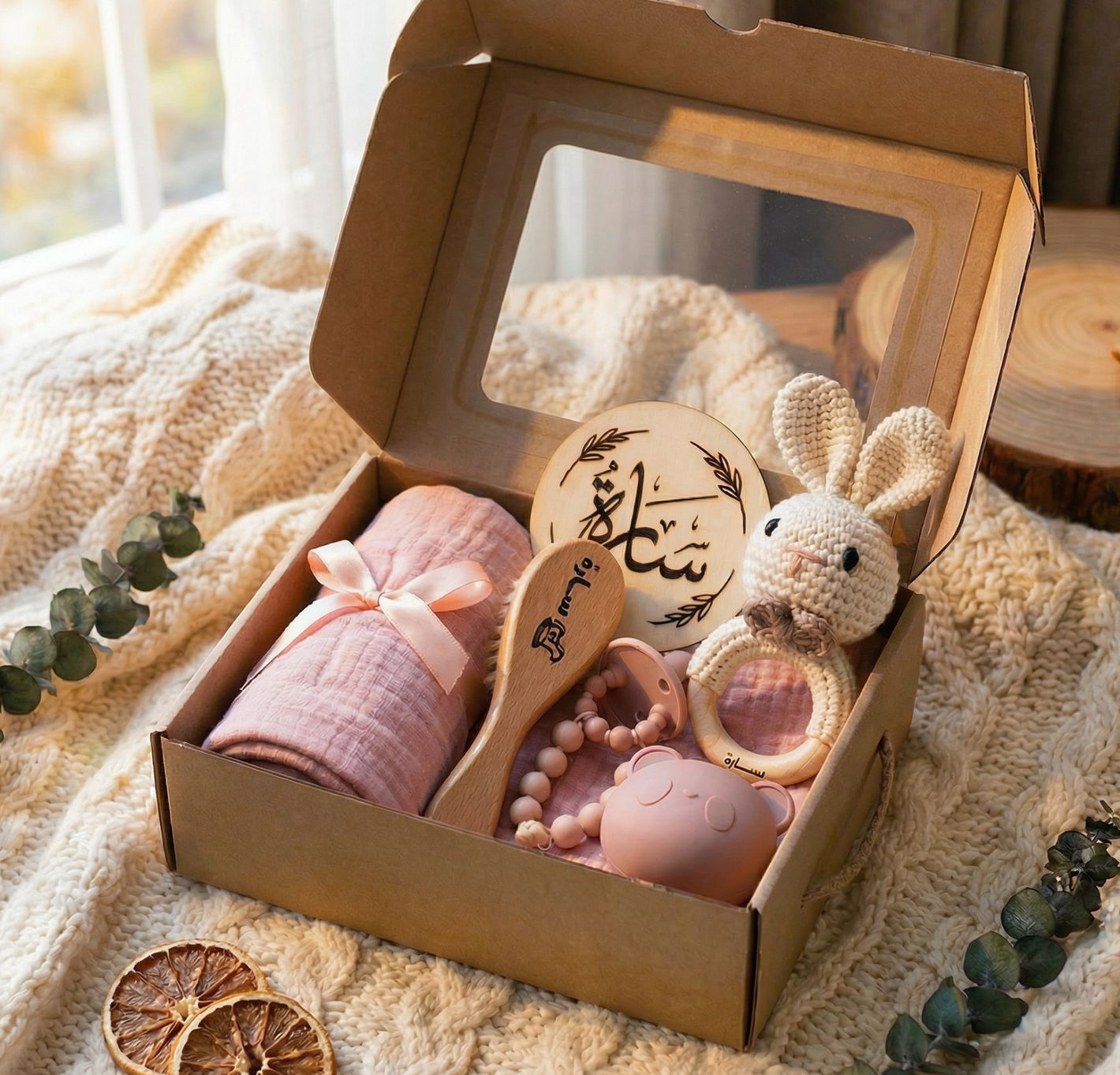 هدايا المواليد - الاستحمام 7 قطع - (صندوق امومة 003)