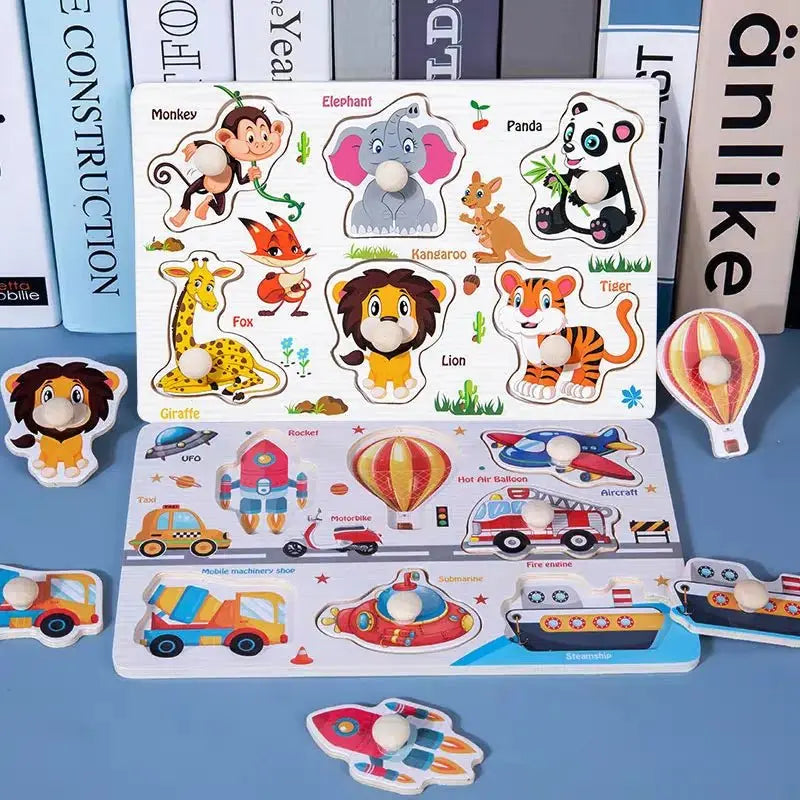 ألعاب منتسوري خشبية للأطفال - ألعاب المطابقة (فواكه - حيوانات - أشكال - حروف) - OMOMA