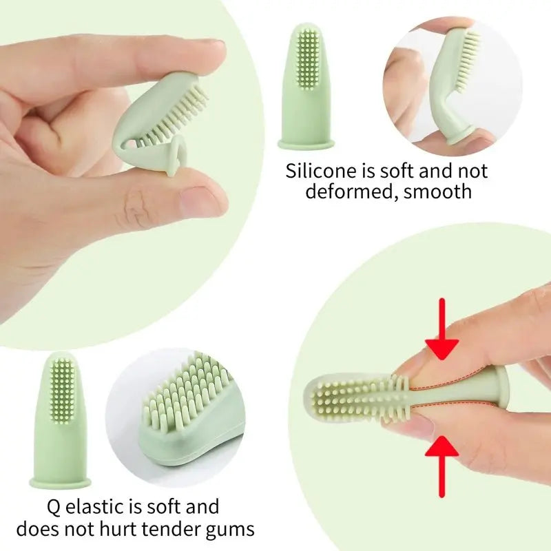 فرشاة أسنان إصبع ناعمة للطفل (خالية من BPA - 3 قطع) - OMOMA