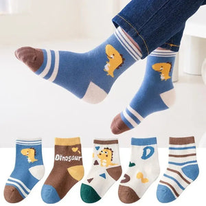 جوارب بنات أطفال لطيفة للربيع والخريف (5 أزواج / مجموعة) - OMOMA