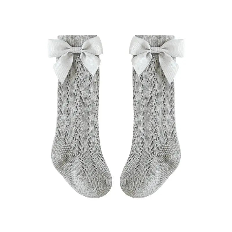 جوارب طفلة صغيرة - نمط إسباني - قطن بفيونكة - OMOMA