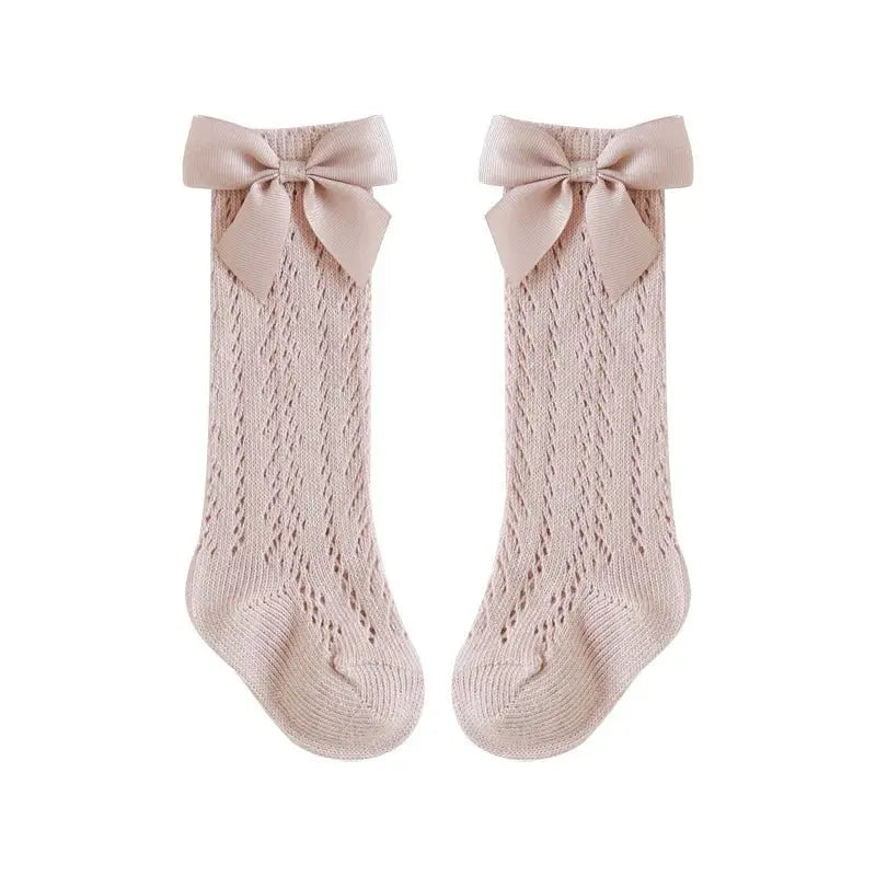 جوارب طفلة صغيرة - نمط إسباني - قطن بفيونكة - OMOMA
