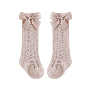 جوارب طفلة صغيرة - نمط إسباني - قطن بفيونكة - OMOMA