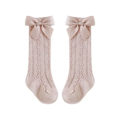 جوارب طفلة صغيرة - نمط إسباني - قطن بفيونكة - OMOMA