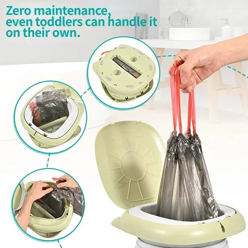 قعادة محمولة على شكل قطة لطيفة، مرحاض أطفال قابل للطي - OMOMA