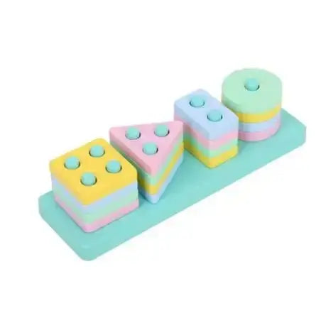لعبة منتسوري خشبية - مكعبات بناء - OMOMA