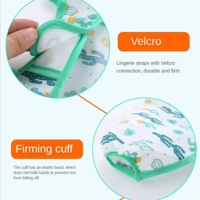 مرايل سيليكون للأطفال - رسوم متحركة - أكمام طويلة - OMOMA