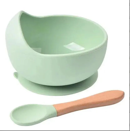وعاء تغذية سيليكون عالي الجودة مانع للانسكاب، أطباق أطفال، ملعقة عشاء للأطفال، أدوات مائدة سيليكون للأطفال من الدرجة الغذائية - OMOMA