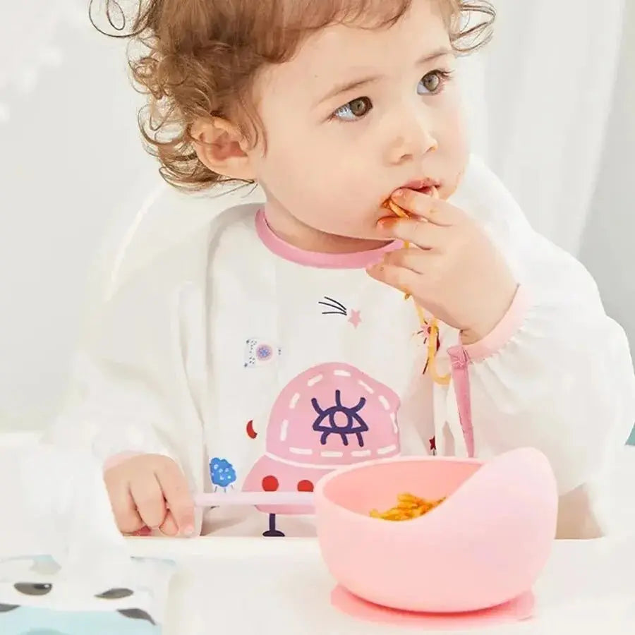 وعاء تغذية سيليكون عالي الجودة مانع للانسكاب، أطباق أطفال، ملعقة عشاء للأطفال، أدوات مائدة سيليكون للأطفال من الدرجة الغذائية - OMOMA