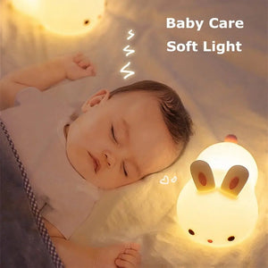 Rabbit Silicone LED Night Light for Children (Usb recharging - Touch sensor) - OMOMA