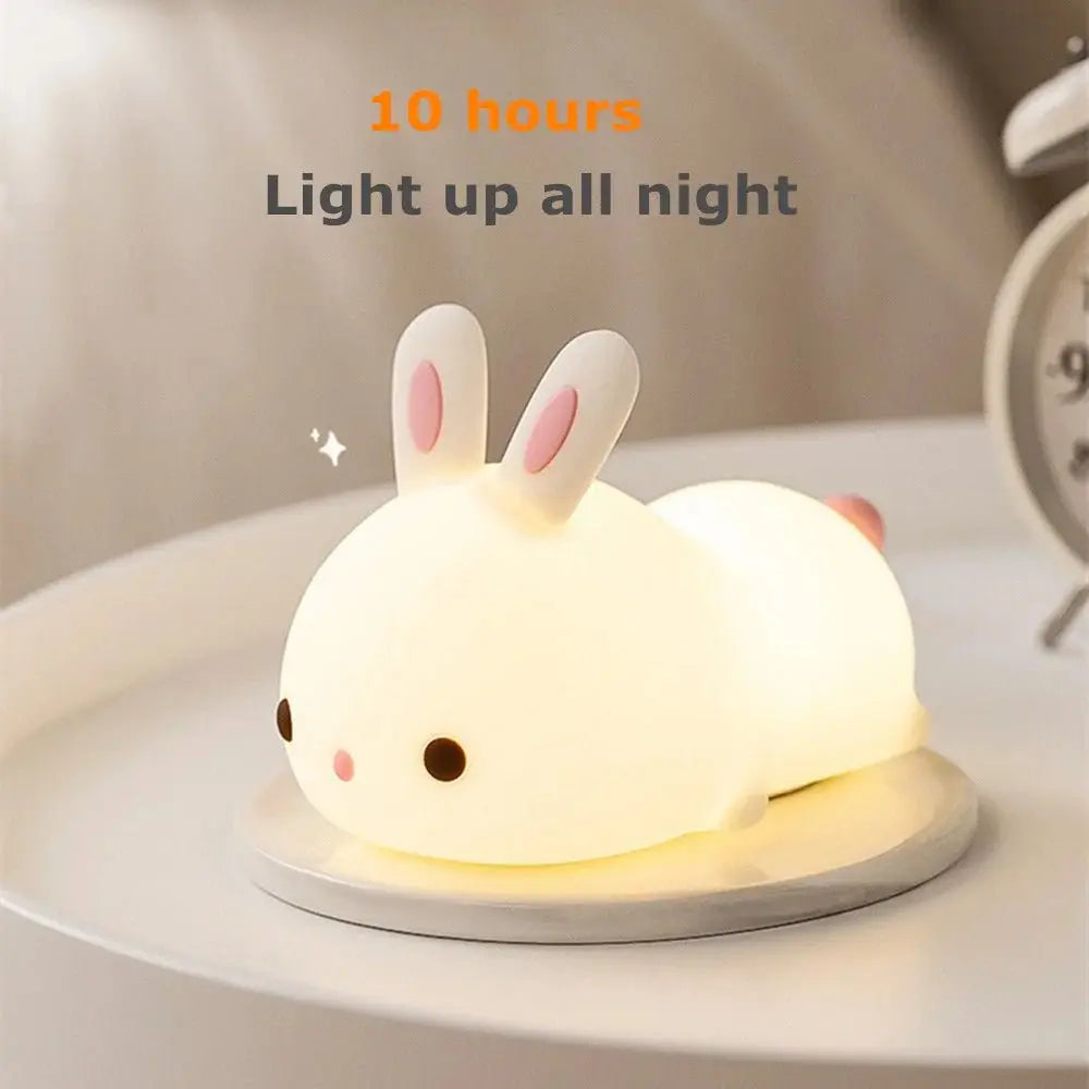 Rabbit Silicone LED Night Light for Children (Usb recharging - Touch sensor) - OMOMA