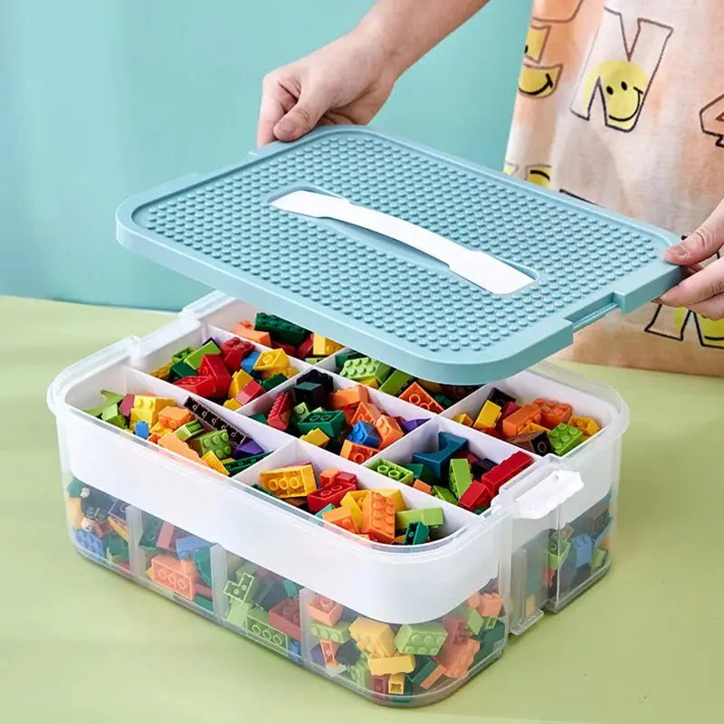 صندوق تخزين ألعاب مكعبات البناء (ليغو) - منظم - OMOMA