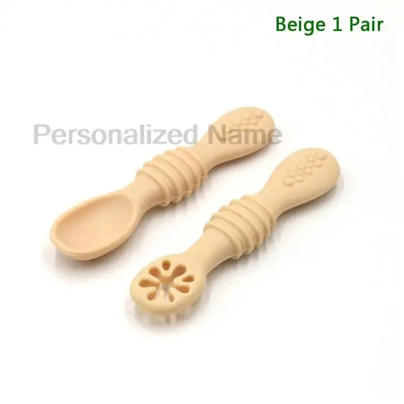 طقم ملعقة وشوكة سيليكون للأطفال (زوج واحد) - OMOMA