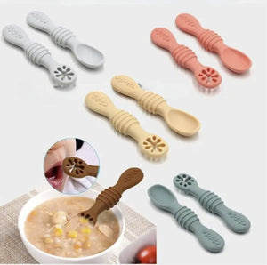 طقم ملعقة وشوكة سيليكون للأطفال (زوج واحد) - OMOMA