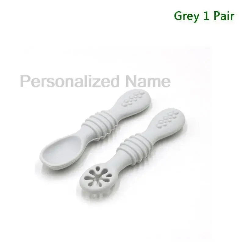 طقم ملعقة وشوكة سيليكون للأطفال (زوج واحد) - OMOMA