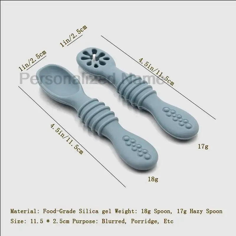 طقم ملعقة وشوكة سيليكون للأطفال (زوج واحد) - OMOMA