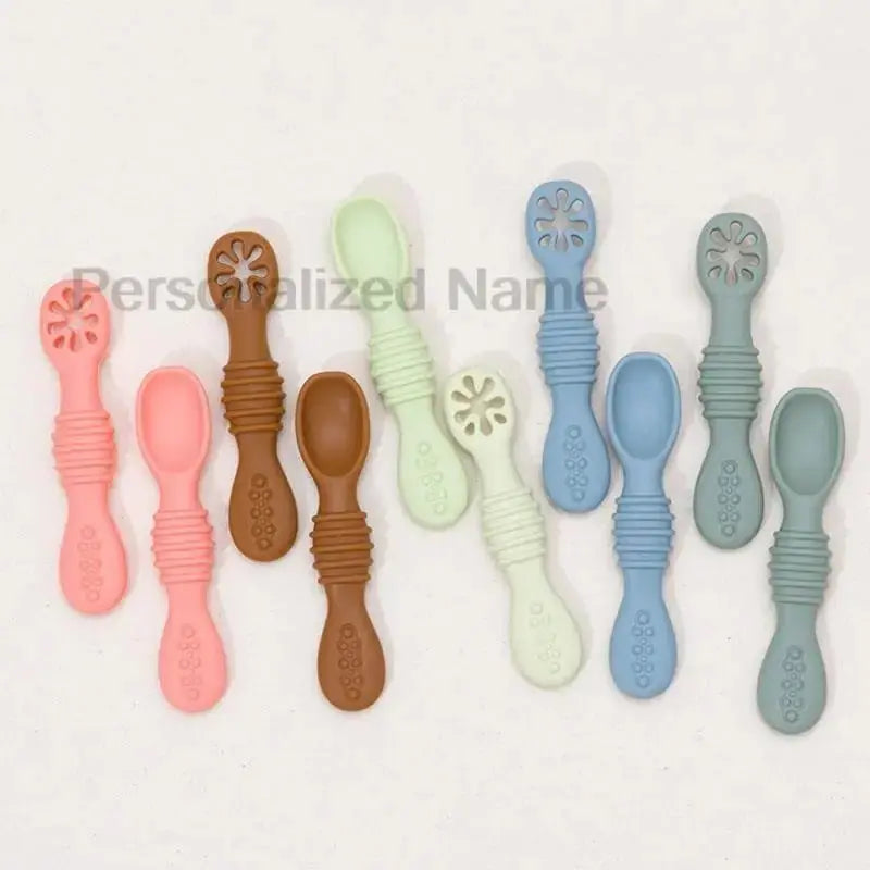 طقم ملعقة وشوكة سيليكون للأطفال (زوج واحد) - OMOMA